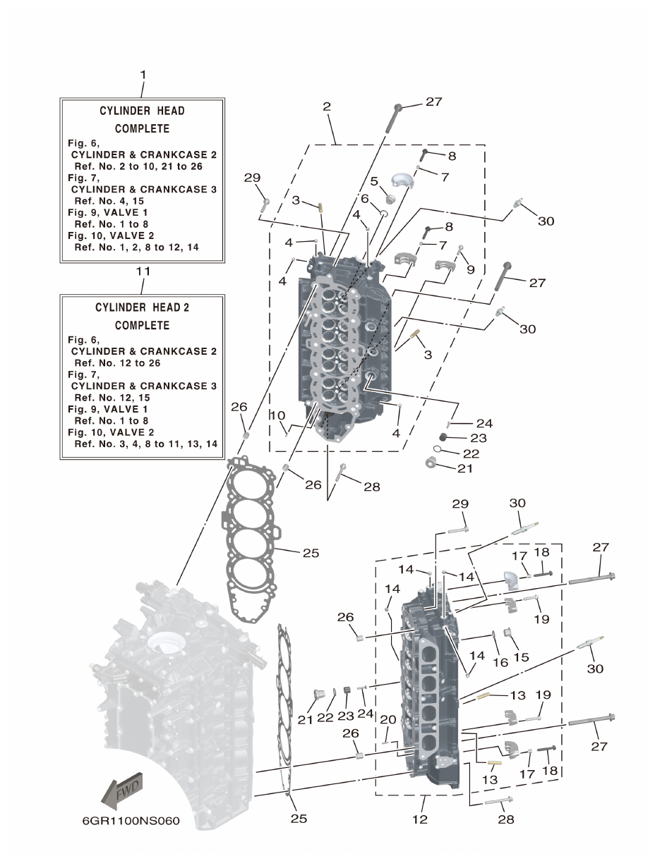 Yamaha XF425NSA2, XF425NSA7 CYLINDER & CRANKCASE 2 parts diagram